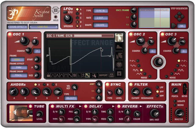 Devine Machine Krishna Synth Drawing on the wave diagram with the Pencil tool alters the way a frame plays